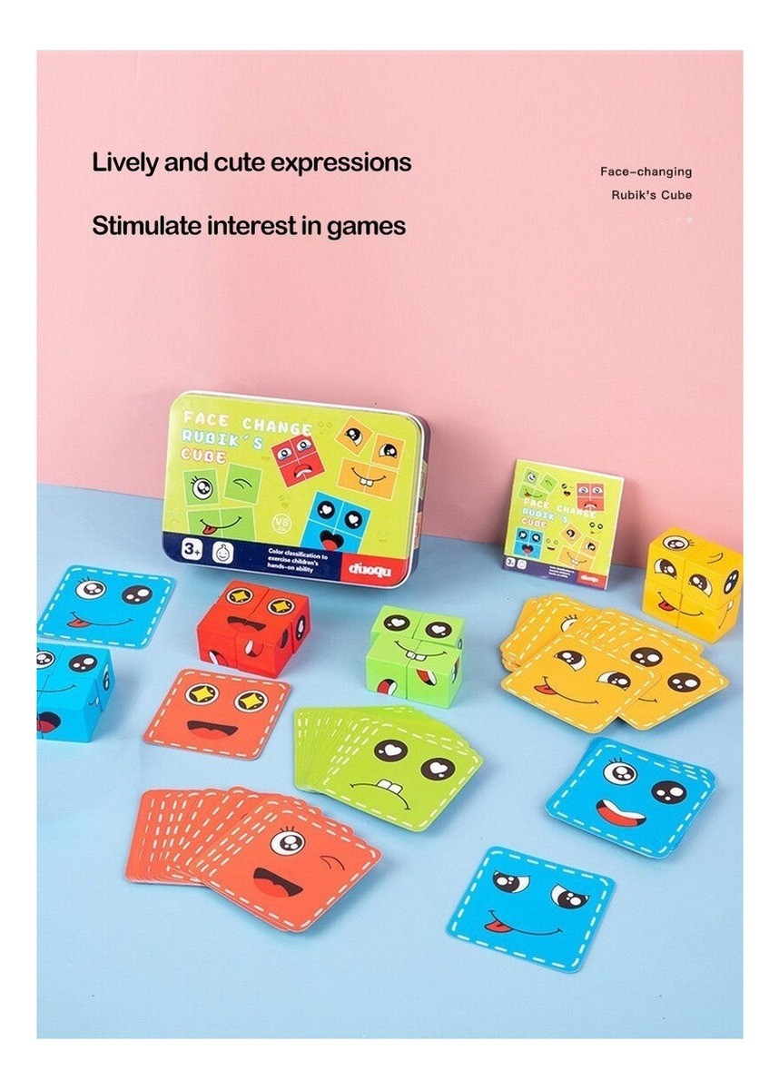 Lazhu Blocos De Construção De Emoji De Madeira Brinquedo De - Imagem 9