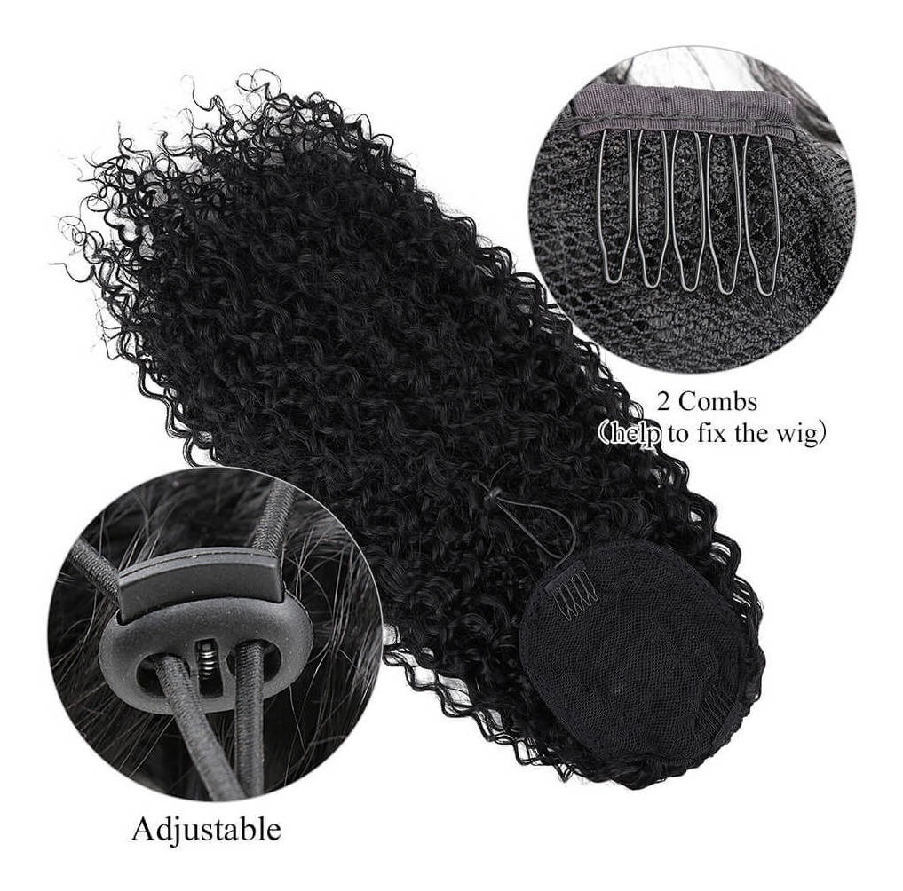 3pcs Extensão Rabo Cavalo Longo Ondulado Cordão Feminino - Imagem 8