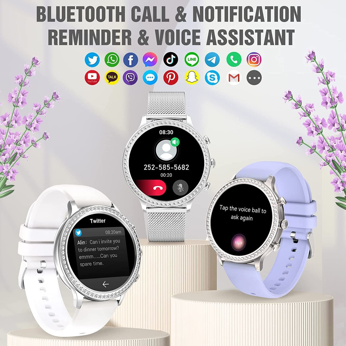 Smartwatch Para Mulheres (fazer/atender Chamadas) - Imagem 9