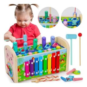 Brinquedo Educativo Multifuncional 7 Em 1 Música Whack-a-mol