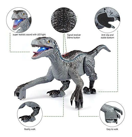 Brinquedo Pecmpo Dinosaur Rc Kidsvelociraptor - Imagem 4