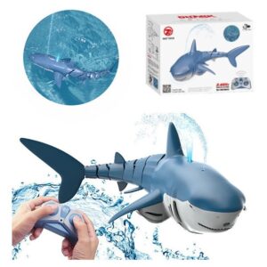 Brinquedos De Natação Infantis Spray Shark Com Controle Remo