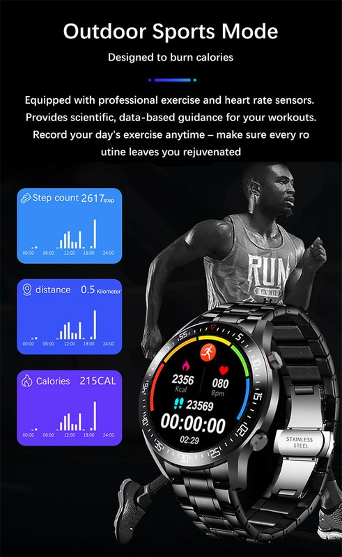 Smartwatch 1,3 Polegadas Full Touch Screen Ip68 À P - Imagem 8