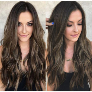 Peruca Longa De Cabelo Humano Ombré Natural