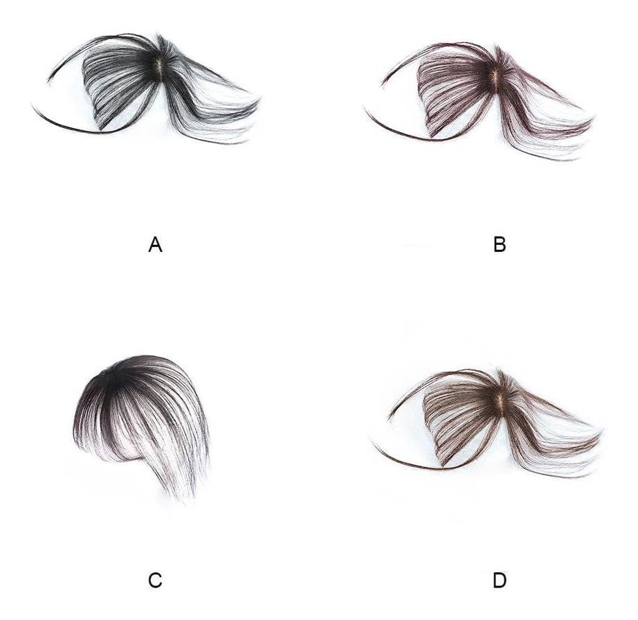 2 Peças De Perucas Invisíveis Air Bangs, Extensão De Cobertu - Imagem 5