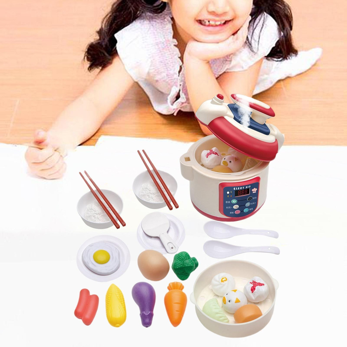 25 Peças De Cozinha Brinquedo Panela De Arroz Infantil - Imagem 5