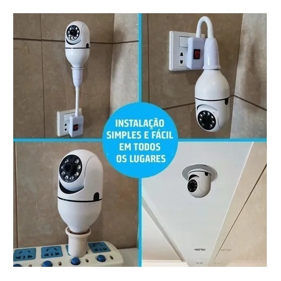Lazhu Câmera Lampada Espia Câmera Intelbras Câmera Wifi - Imagem 8