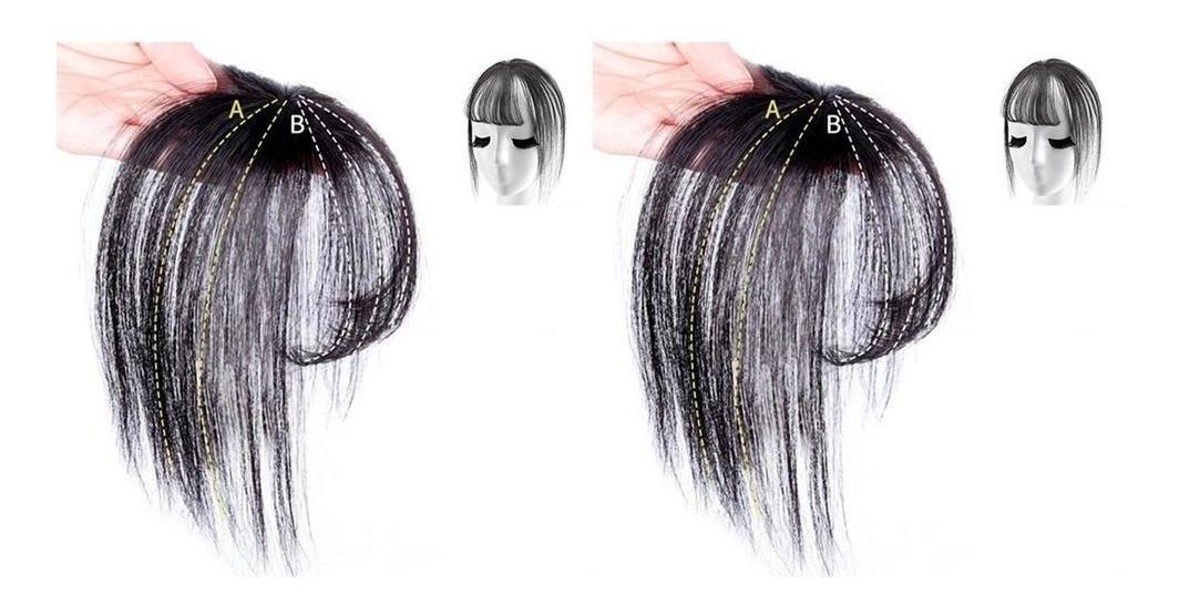 2 Peças De Perucas Invisíveis Air Bangs, Extensão De Cobertu - Imagem 4