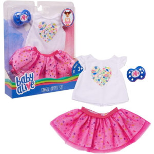 Conjunto De Roupa Individual Baby Alive, Branco Tee Rosa Tut