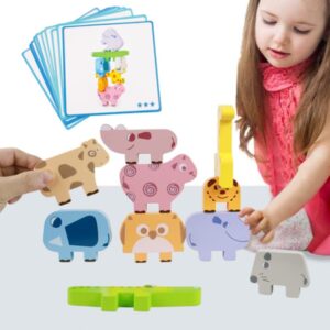 Blocos De Jogos Para Animais Empilhados Montessori De Alto E