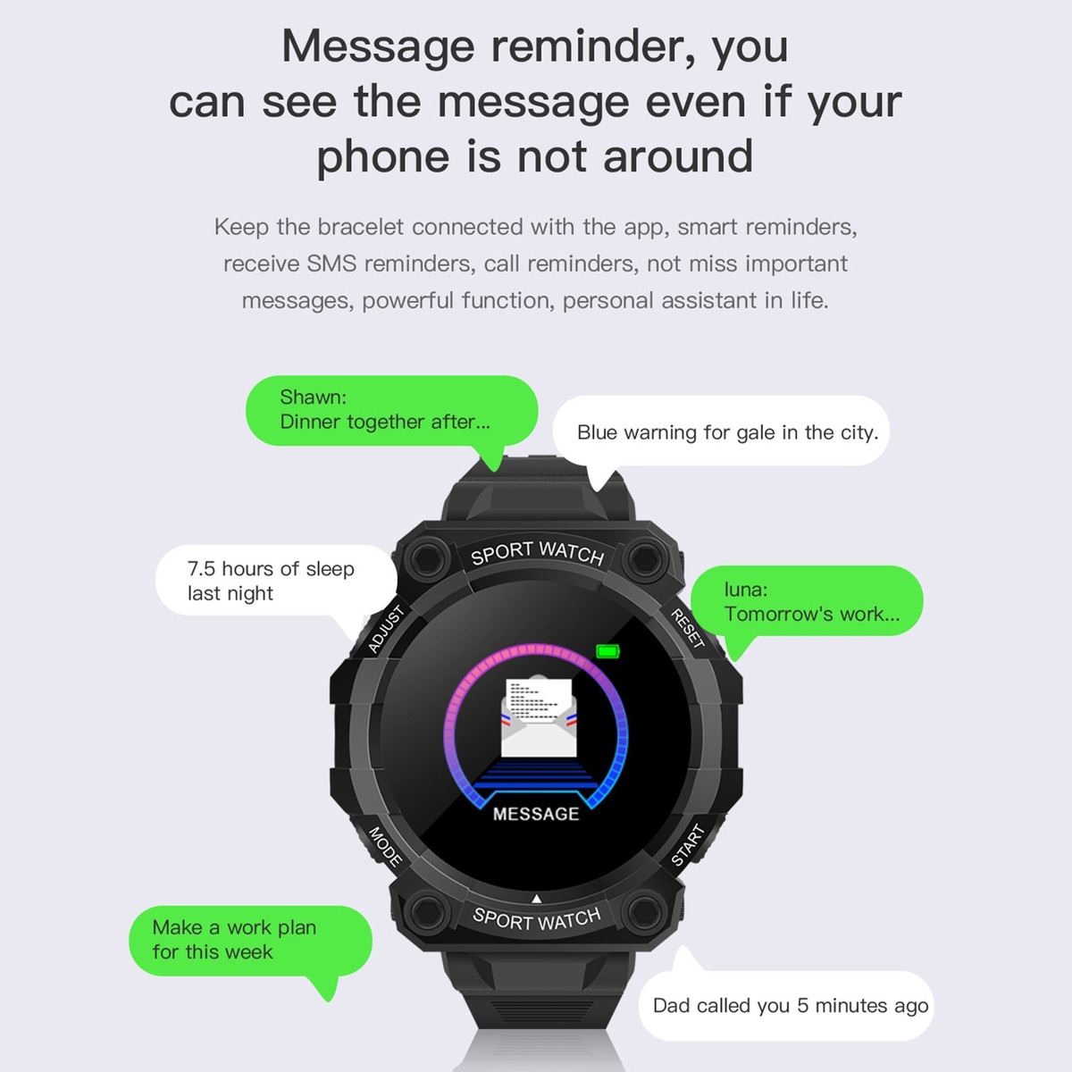 Smart Watch Sports Mode Ios Compatível Com Android Com - Imagem 6