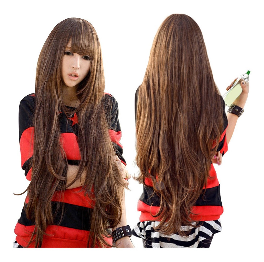 Orfi Mulheres 80cm Moda Peruca De Cabelo Encaracolado Longo - Imagem 7