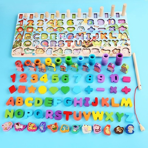 Brinquedo Educativo De Madeira Montessori Número Sete Em Um - Imagem 2