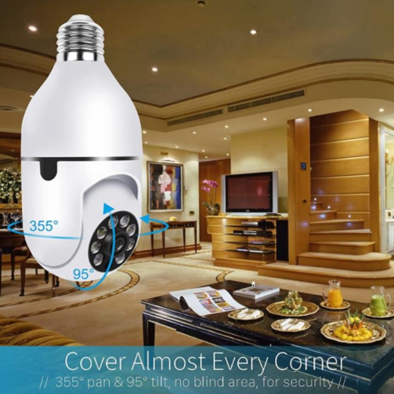 2pcs E27 Lâmpada Mini Câmera 1080p Wifi Rastreamento Automát - Imagem 4