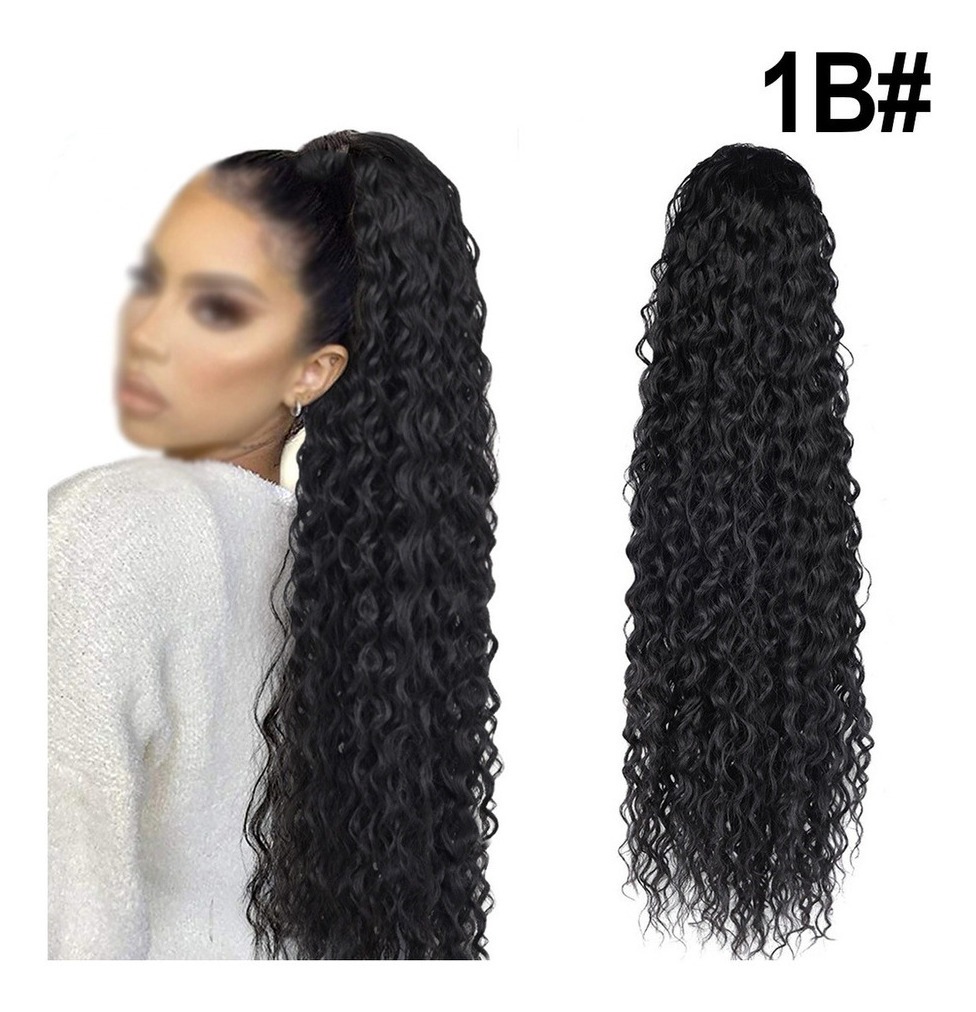 60cm Peruca Longa Cacheada De Cabeça Africana Wig
