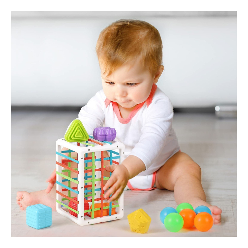 Cubo Sensorial De Habilidades Motoras Montessori Toy Brinque - Imagem 5