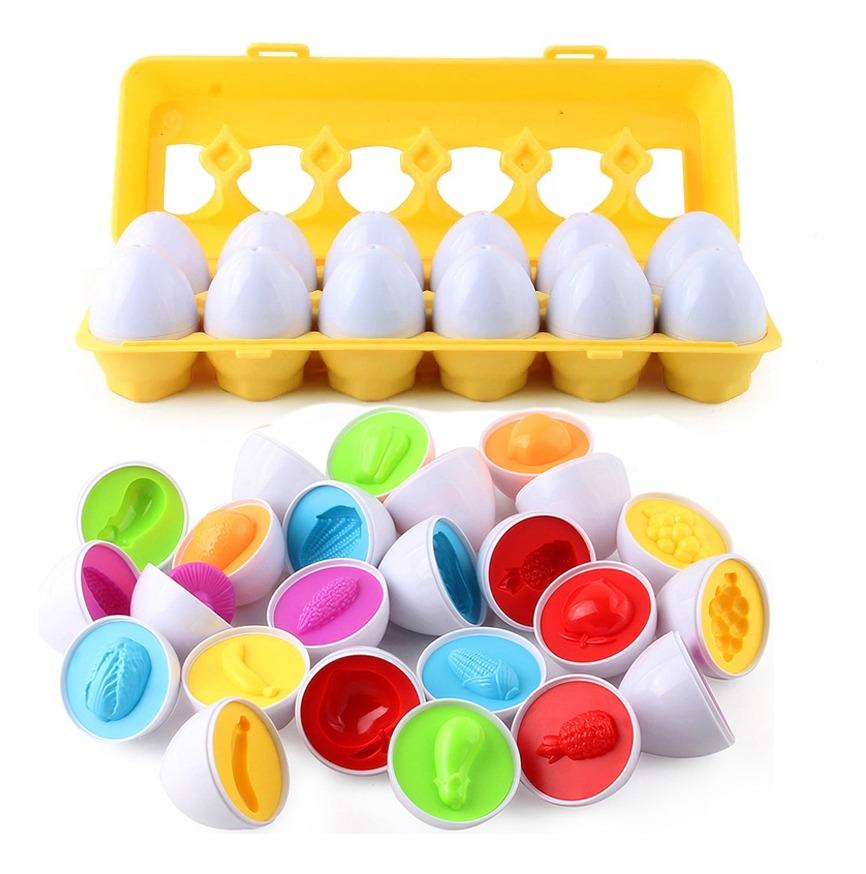 12pcs Brinquedo Educacional Bebê Brinquedo Ovo Quebra-cabeça