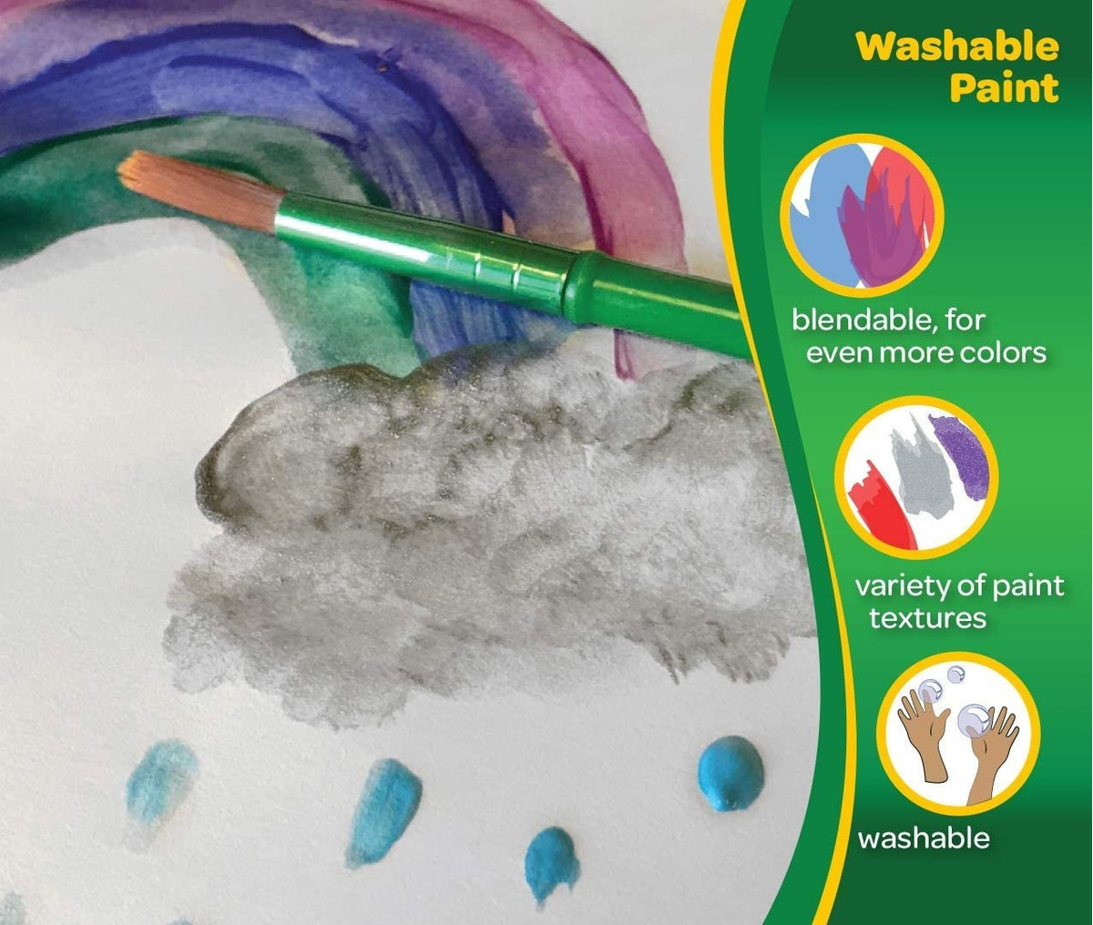 Tinta Infantil Lavável Crayola 12 Unidades Exclusiva Da Amaz - Imagem 3