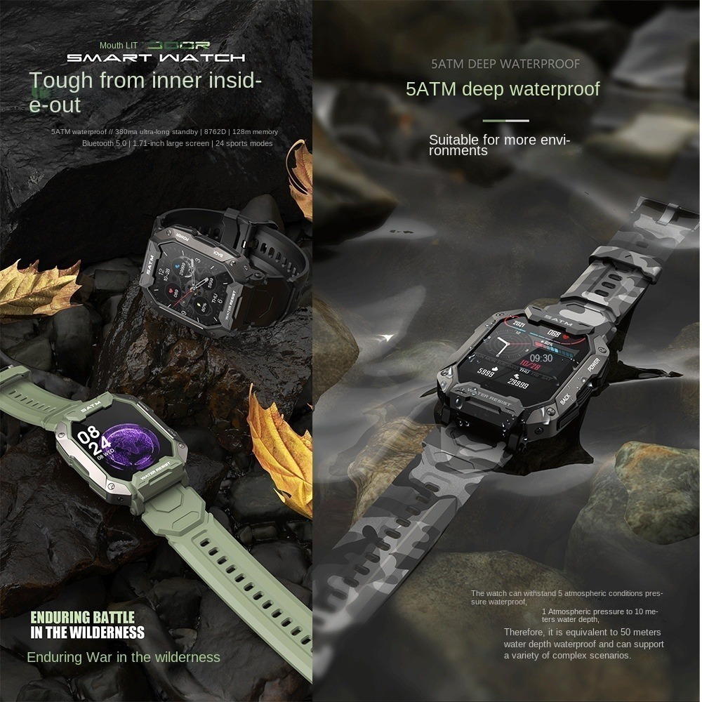 Smartwatch Militar Camuflado C20 À Prova D'água - Imagem 2
