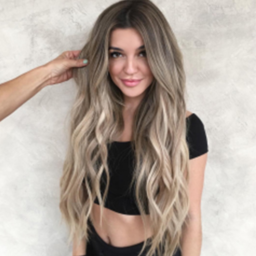 Peruca Mulheres Mix Cores Gradiente Longo Encaracolado Peruc - Imagem 8