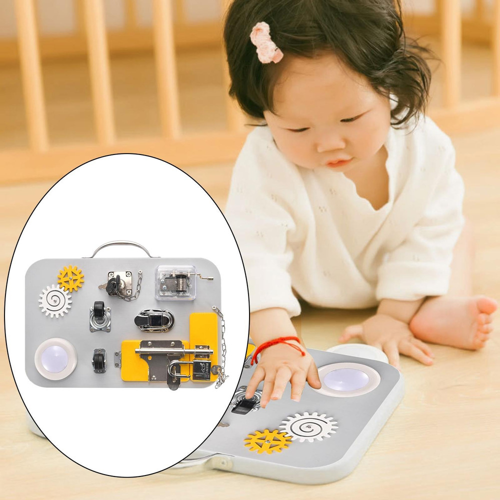 Montessori Toddler Toddler Busy Board Aprendendo Hand - Imagem 14