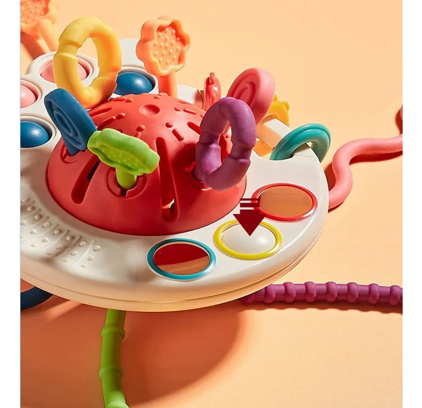 Brinquedo Sensorial De Bebê 4 Em 1 Com Cordão - Imagem 5