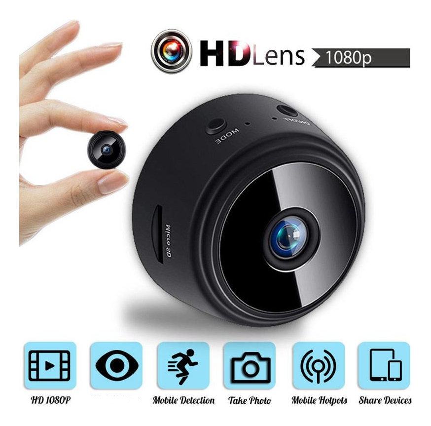Mini Câmera 1080p Hd Visão Noturna Detecta Movimento Micr - Imagem 2