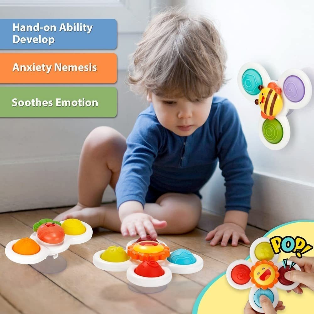 Brinquedo Para Bebês, Brinquedo Giratório, Ventosa, Pião A - Imagem 6