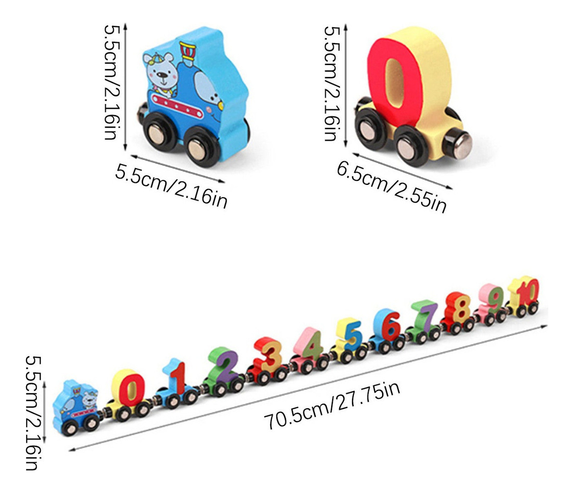 Educação Infantil Para Aprender Números E Letras Trem Magnét - Imagem 3