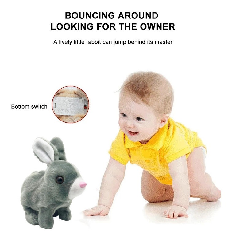 Brinquedo De Coelho Elétrico Infantil Pode Pular E Chamar - Imagem 3