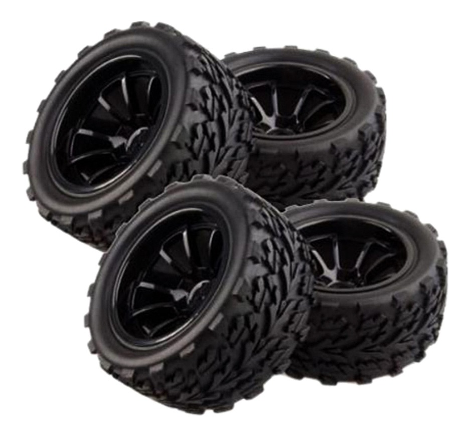 4 Peças Rc Car 1/10 Racing Wheel Rim Pneus Para 1/10 Hsp