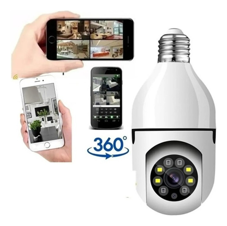 Lâmpada Espiã Panorâmica 360°com Cartão Memória128g Original - Imagem 3
