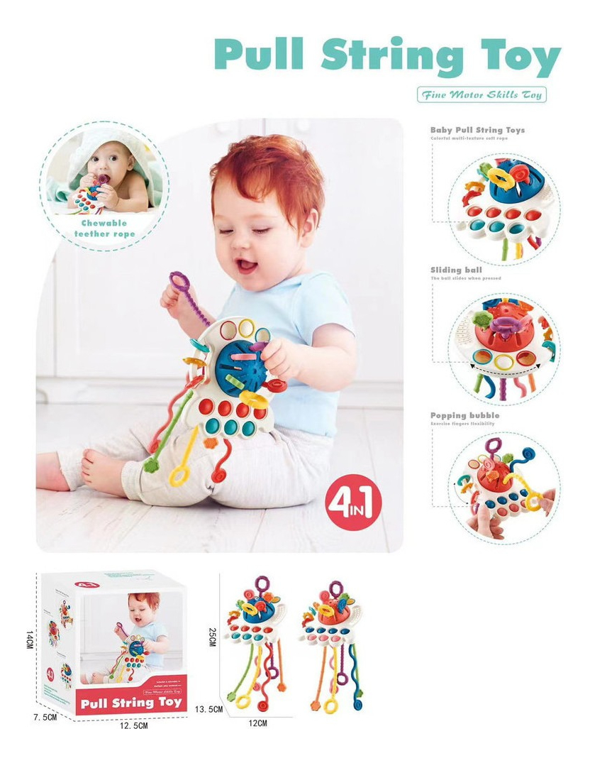 5pcs Mão Cordão Sensorial Montessori Brinquedo Chocalho Sino - Imagem 3