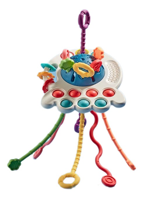 Brinquedo Sensorial De Bebê 4 Em 1 Com Cordão - Imagem 9
