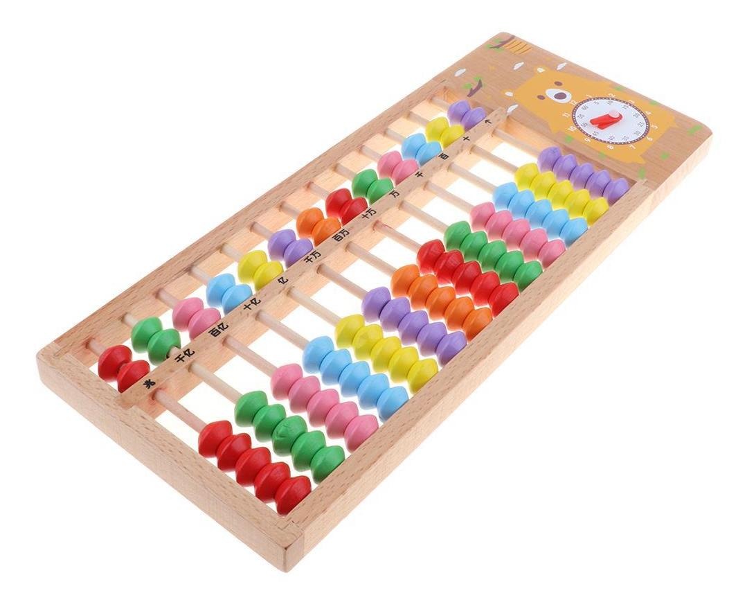 Colorful 13 Digit Brinquedo De Madeira Cálculo Abacus