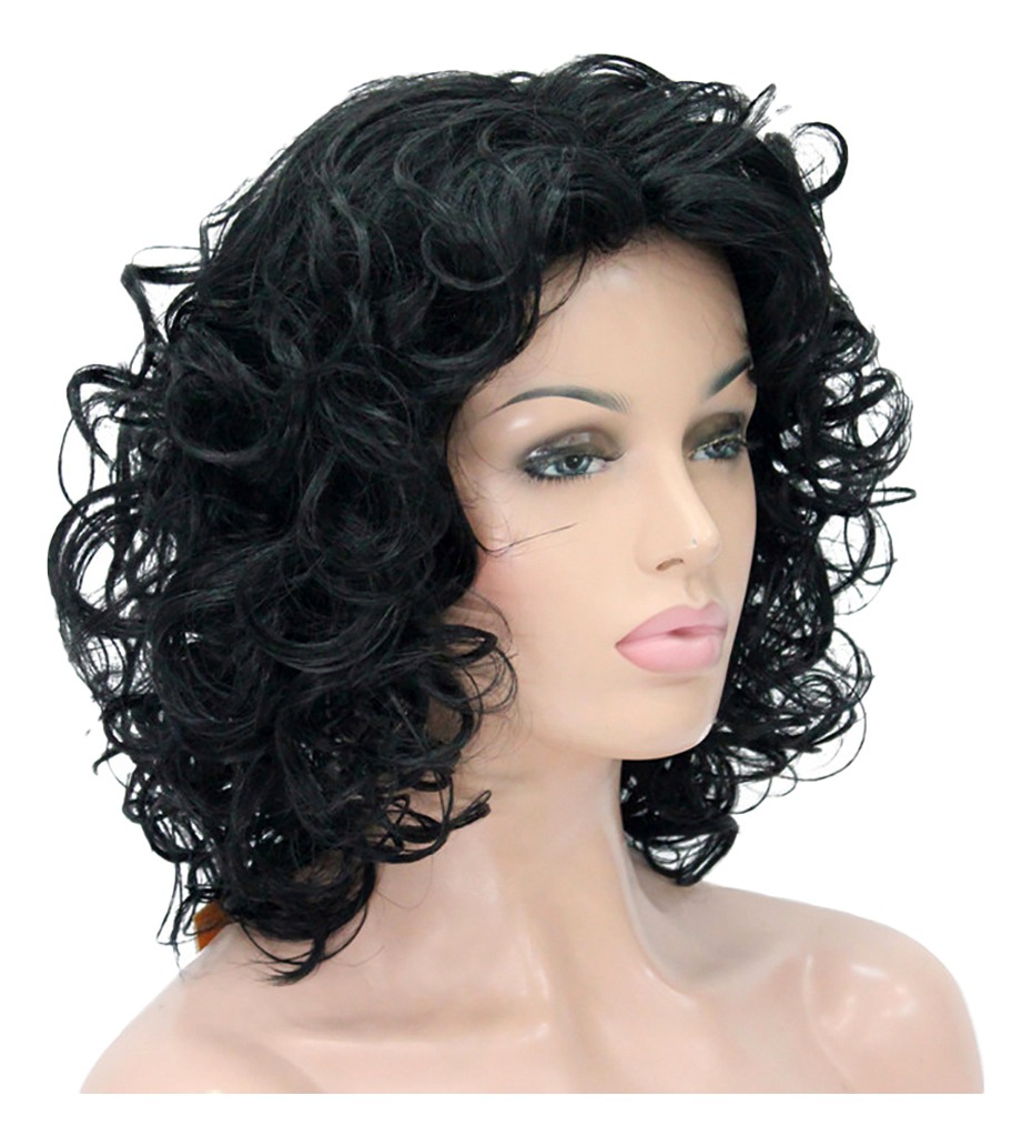 Peruca De Cabelo Sintético Curto Ondulado De 14 Polegadas - Imagem 3
