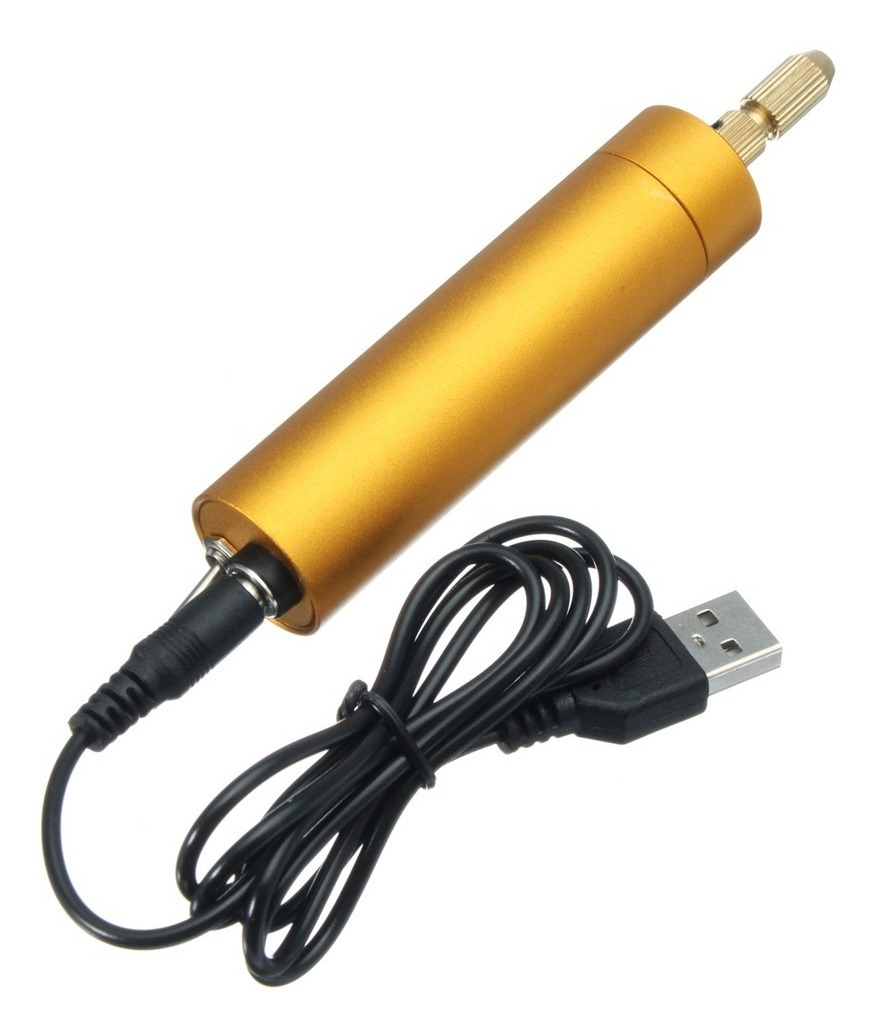 5v Dc Mini Alumínio Motor Elétrico Mão Broca + 10pcs Torção - Imagem 3