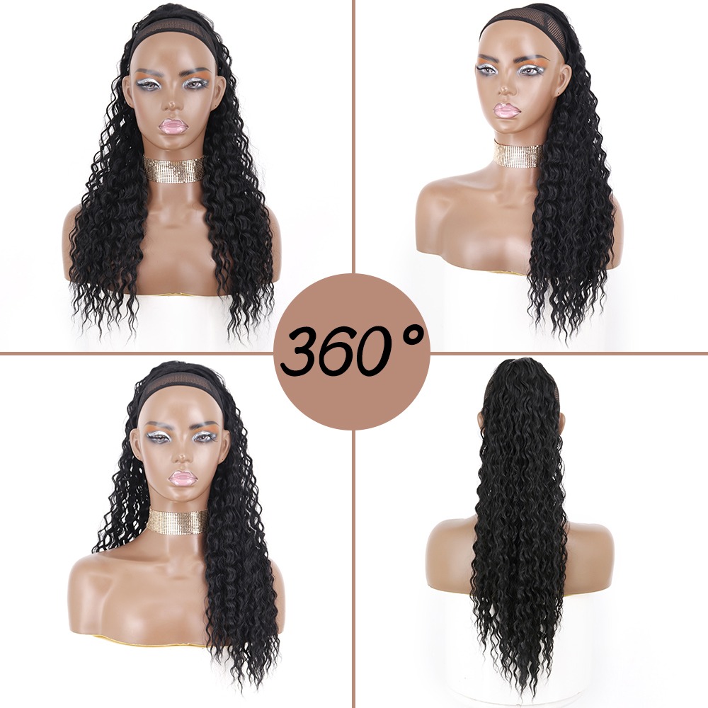 3pcs Crespa Cabelo Afro 60cm Peruca Peruca Cacheada Peruca F - Imagem 6