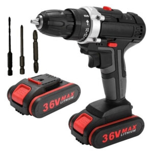 Furadeira Sem Fio De Impacto Elétrico De 36v 2 Baterias 1