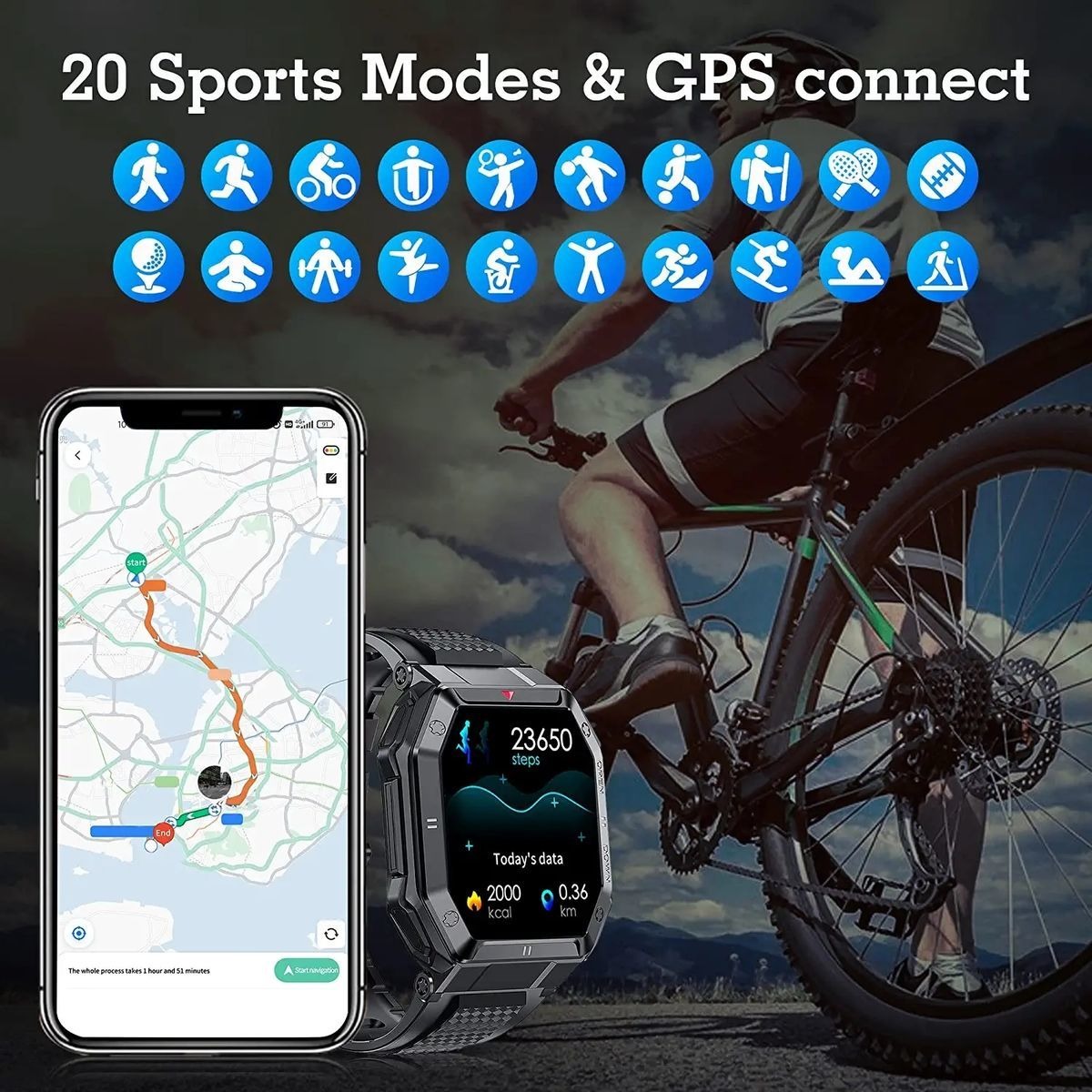 Relógios Inteligentes Para Homens Bluetooth Call Answer 1.85 - Imagem 5