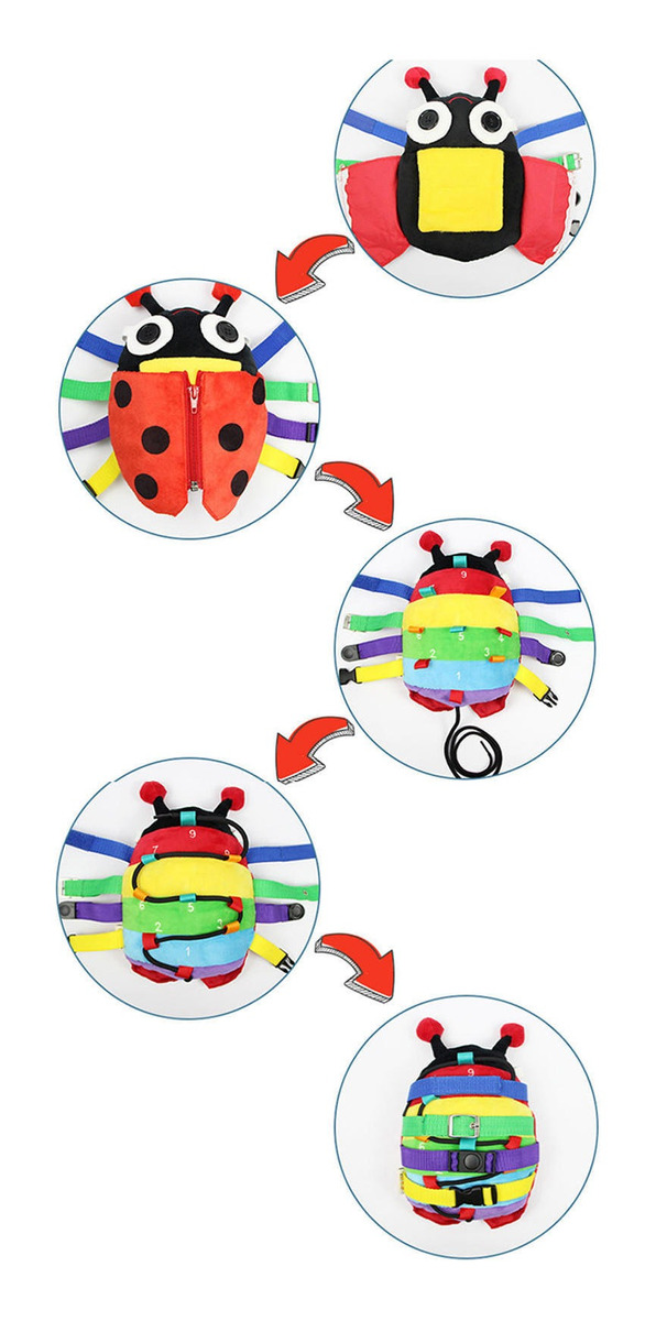 Fivela Sensorial De Pelúcia Aprendizagem Brinquedo Zipper - Imagem 7