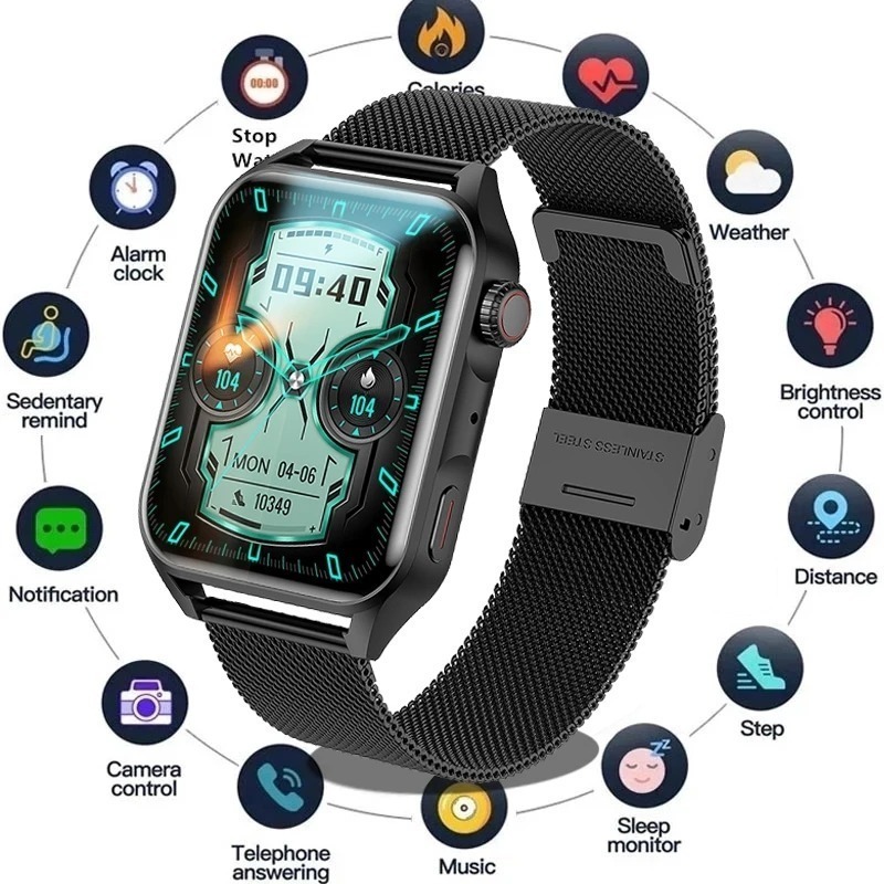 Relógio Inteligente Amoled Nfc Bluetooth Chamada Homem