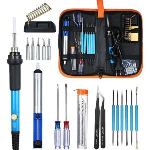 Kit Eletrônico De Ferro De Solda 20pcs Com Ajustável