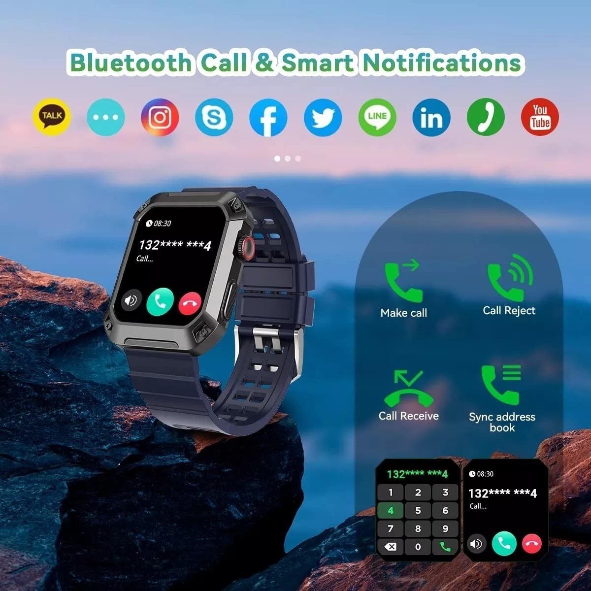 Smartwatch Militar Masculino (atender/ligar) - Imagem 10