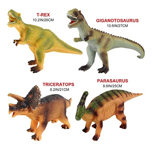 Abincee, 8 Peças De Brinquedos Grandes Para Dinossauros, Cri - Imagem 3