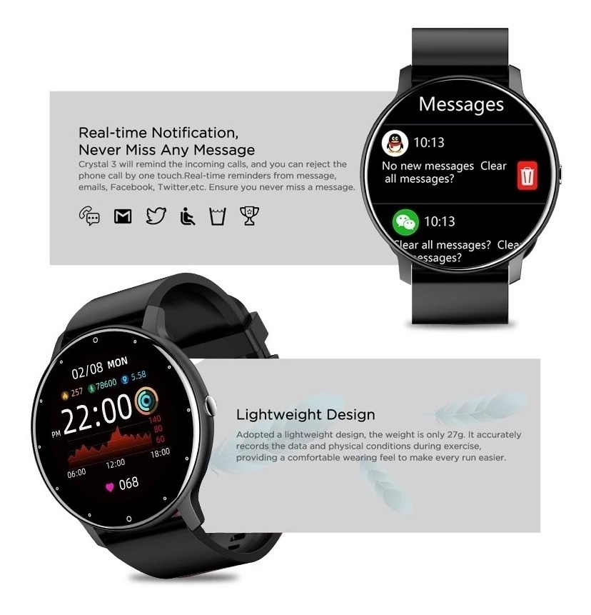 Relógio Esportivo Bluetooth Zl02 Smartwatch - Imagem 6