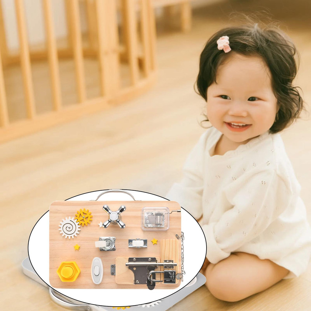 Montessori Toddler Toddler Busy Board Aprendendo Hand - Imagem 46