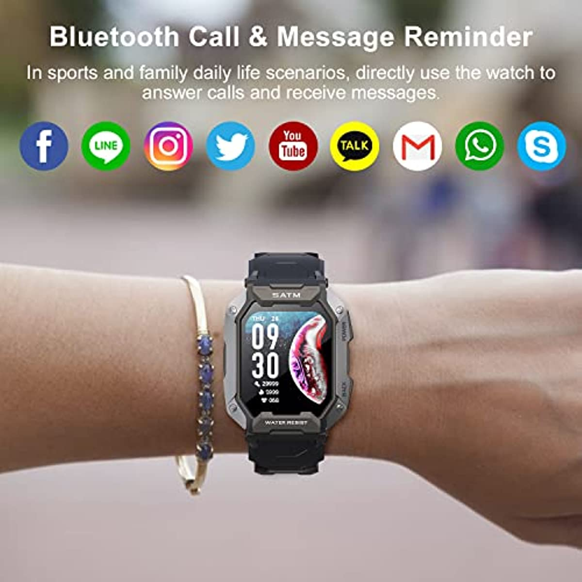 Novo Relógio De 1,71 Polegadas C20 Smartwatch 5atm À Prova D - Imagem 8