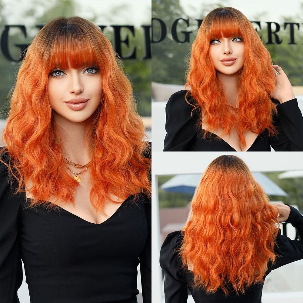 Perucas Vermelhas Para Mulheres Peruca Ondulada Wigfashion S - Imagem 3