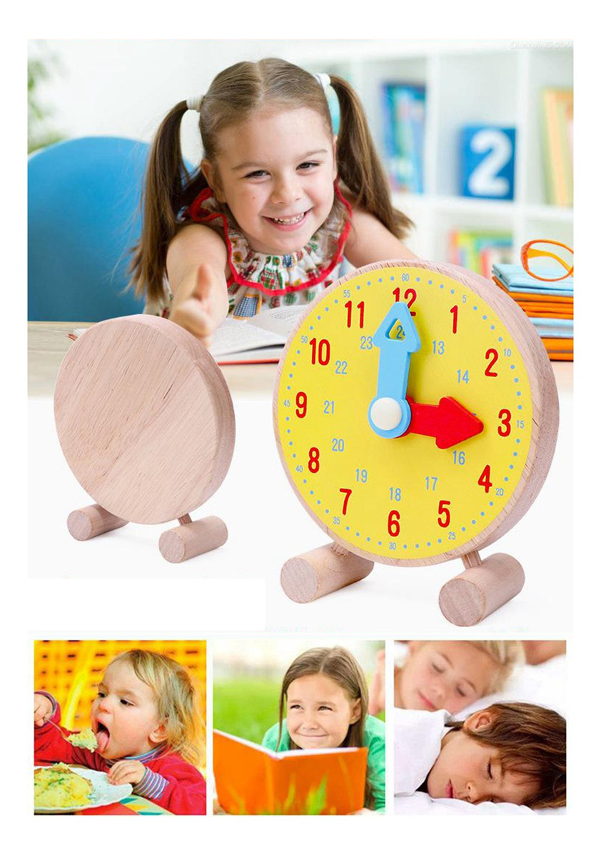 Aprenda A Contar As Horas Pré-escola Ensino Relógio Modelo - Imagem 7